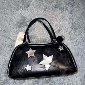 Michael Kors Black and Silver Star Satchel